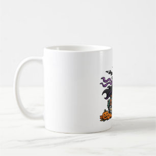 Mug Balade en moto de sorcière, Art d'Halloween effray