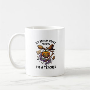 Mug Balai Cassé Professeur Halloween Citrouille Chapea