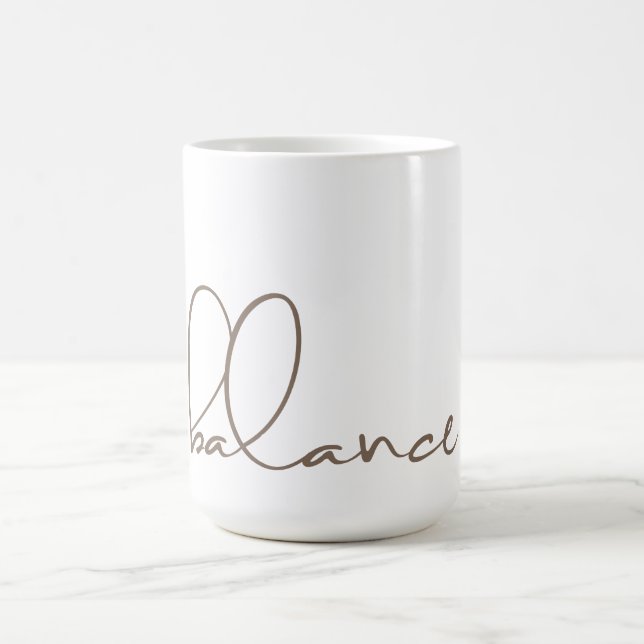 Mug Balance, Blanc, Cool de yoga, Moderne (Centre)