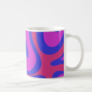 Mug Balayage à liquide rétro Abstrait Motif Magenta Bl