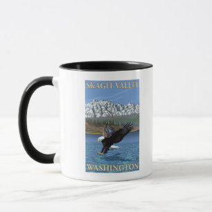Mug Bald Eagle Diving - Skagit Valley, Washington