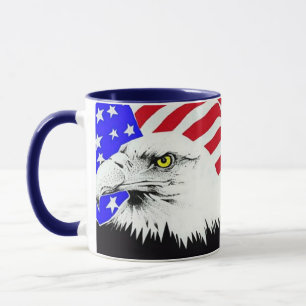 Mug Bald Eagle et drapeau américain