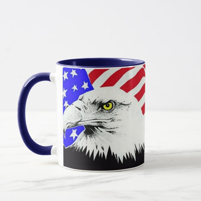 Mug Bald Eagle et drapeau américain (Gauche)