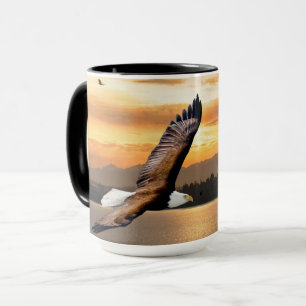 Mug Bald Eagle Olympic Mountain Sunset Art