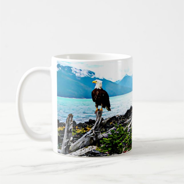 Mug Bald Eagle Sur La Côte De L'Alaska (Gauche)