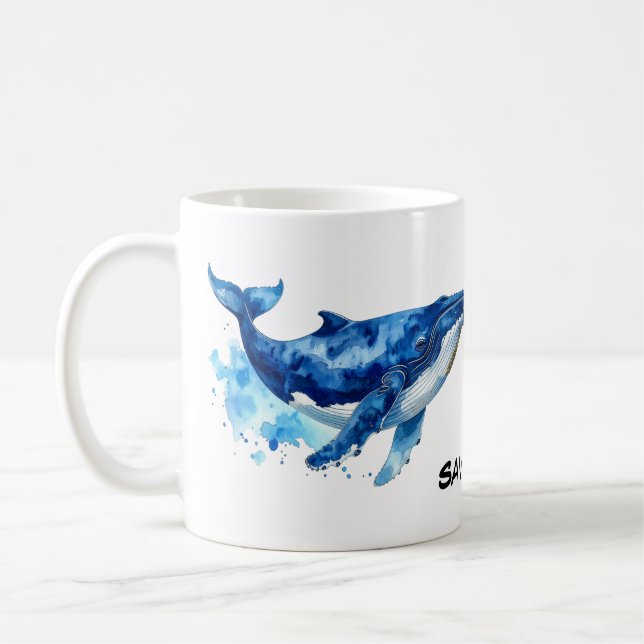 Mug Baleine à bosse Hope Timmy en aquarelle (Gauche)