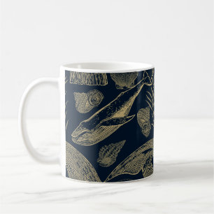 Mug Baleine bleue vintage Nautique