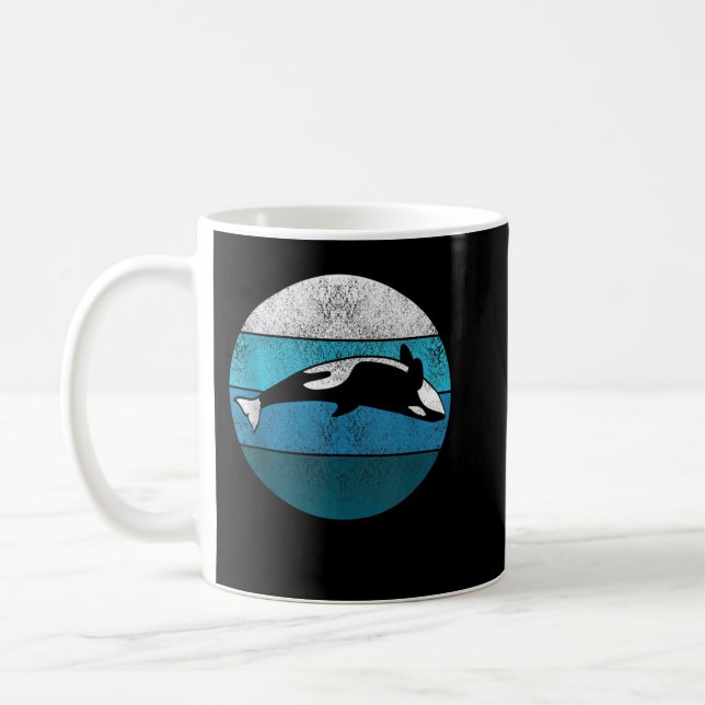 Mug Baleine d'épée tueur baleine Retro Cadeau de mer C (Gauche)