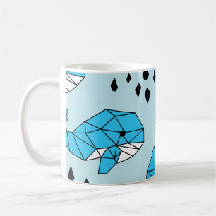 Mug Baleine géométrique : Motif mignon sans couture