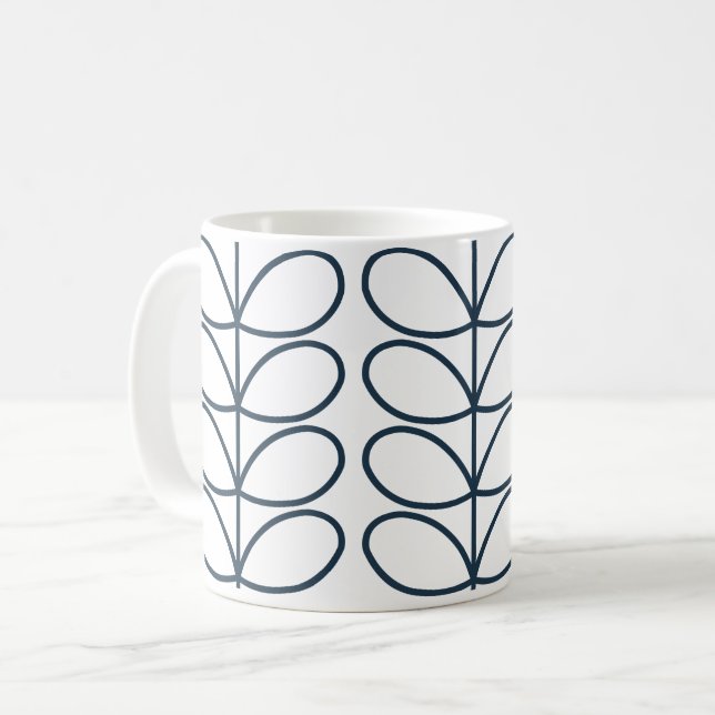 Mug Baleine Linéaire Bleu Motif - Moderne Rétro (Devant gauche)