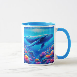 Mug Baleine majestueuse nageant dans un récif.