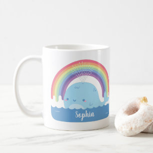 Mug Baleine mignonne et arc-en-ciel, coloré Personnali