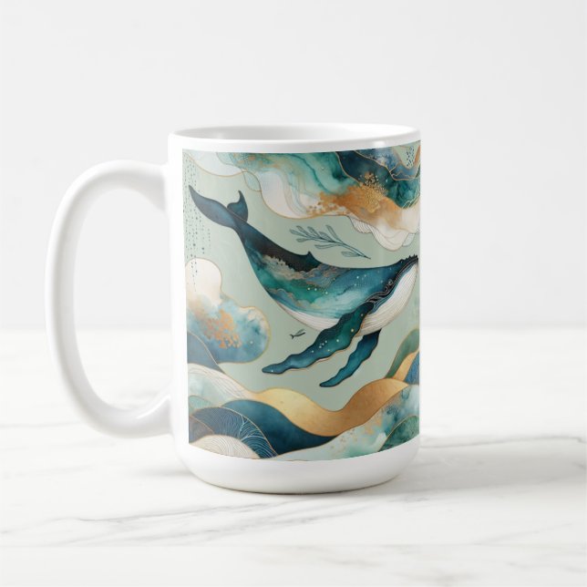 Mug Baleine océanique Boug Abstrait - Décor de cuisine (Gauche)