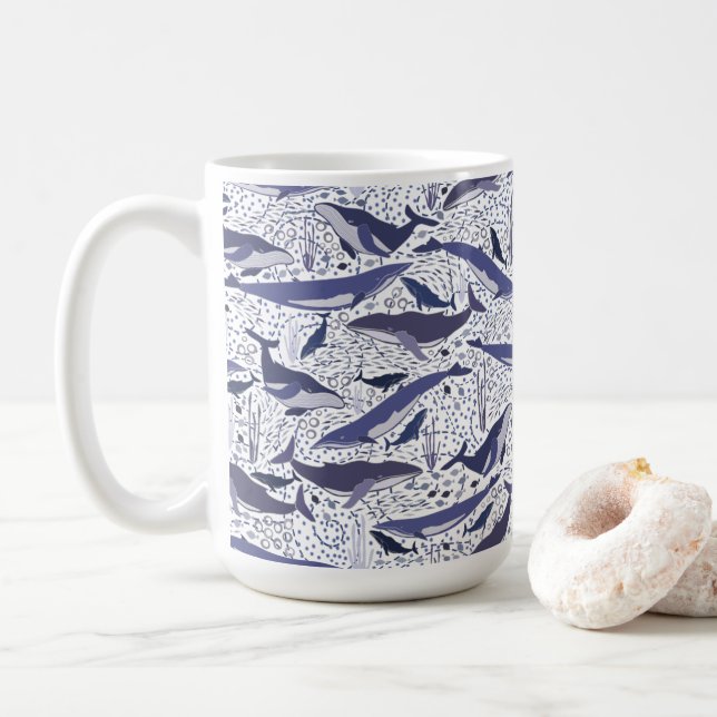 Mug Baleines à bosse et Rorquals communs (Avec donut)