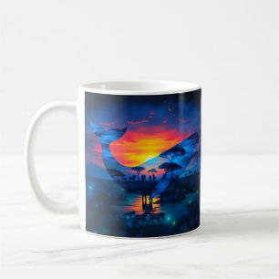 Mug Baleines et faune africaine Coucher de soleil et c