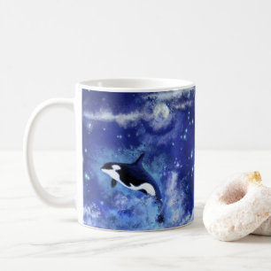 Mug Baleines tueuses en Pleine lune - Dessin artistiqu