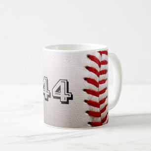 Mug Balle de baseball blanche classique avec numéro de