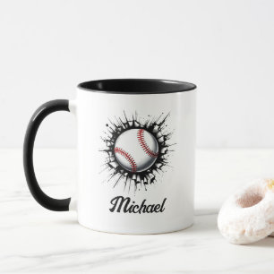 Mug Balle De Baseball Personnalisée Qui Traverse Le Mu