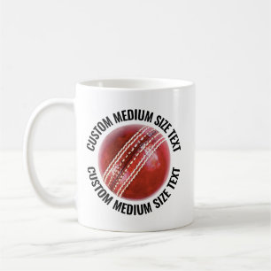 Mug Balle de cricket personnalisée moyenne 11oz. Sur m