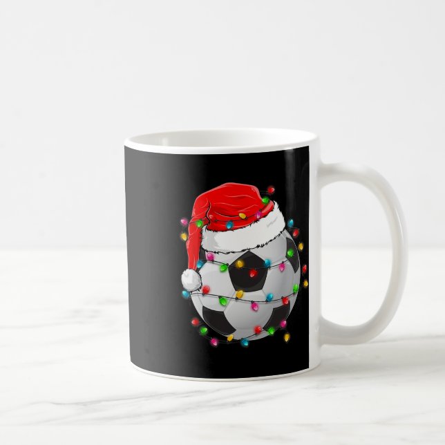 Mug Balle de football de Noël Chapeau de Noël Funny Sp (Droite)