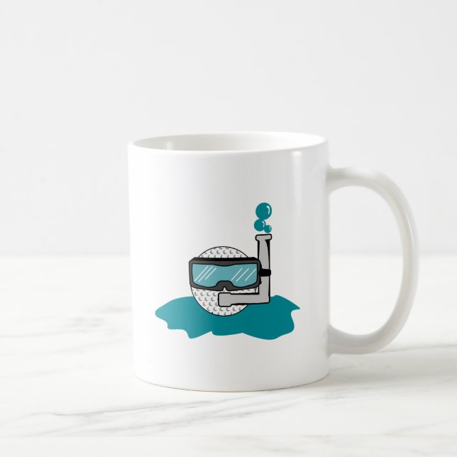 Mug balle de golf drôle avec snorkel (Droite)