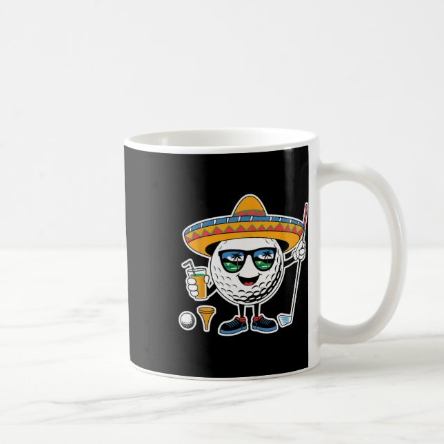 Mug Balle de golf drôle Cinco De Mayo avec sombrero Ma (Droite)