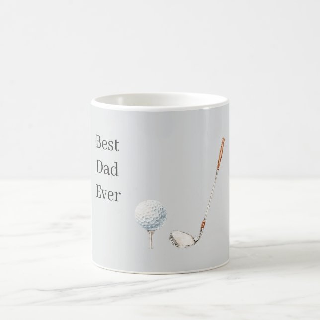 Mug Balle de golf grise Meilleur Papa (Centre)
