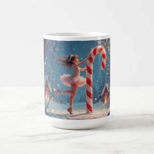 Mug Ballerina Anime Fille et Sucre de canne Noël