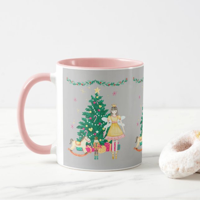 Mug Ballerina Aquarelle de biscuit doux Noël (Avec donut)
