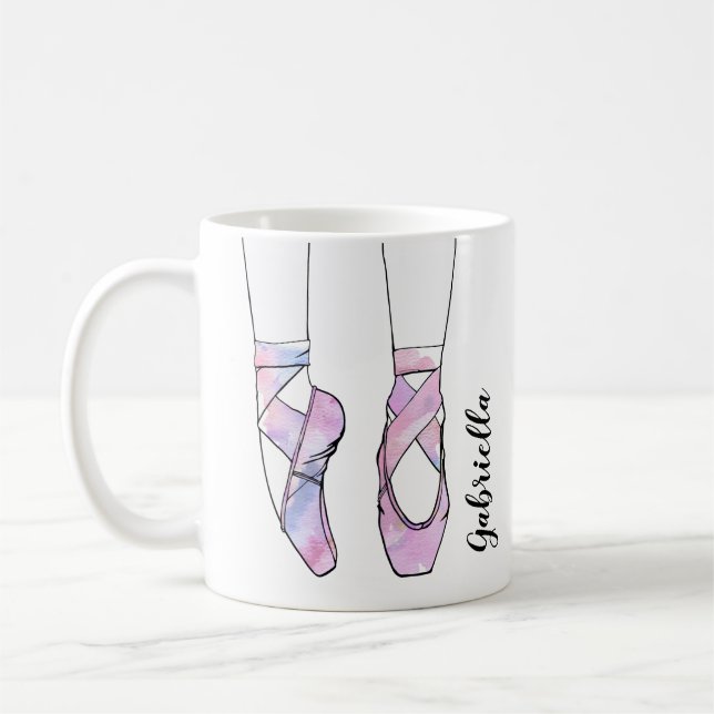 Mug Ballerina Ballet rose personnalisé (Gauche)