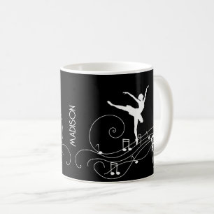 Mug Ballerina blanche et notes musicales