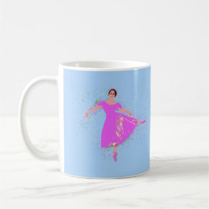 Mug Ballerina Danseuse en robe rose magenta