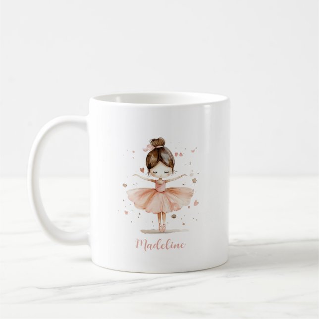 Mug Ballerina Nom personnalisé Fille (Gauche)