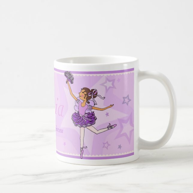 Mug Ballerina princess pourpre et cheveux foncé fille  (Droite)