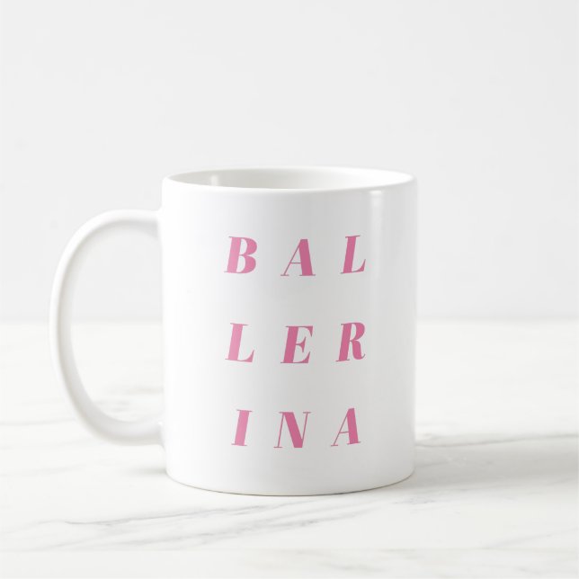 Mug Ballerina rose Conception de texte pour danseurs d (Gauche)