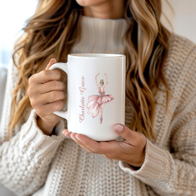 Mug Ballerina rose Scripty personnalisée (Créateur téléchargé)