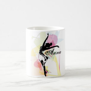 Mug Ballerina silhouette coloré nom personnalisable