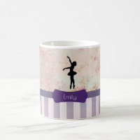 Ballerina Silhouette sur Elegant Motif Vintage