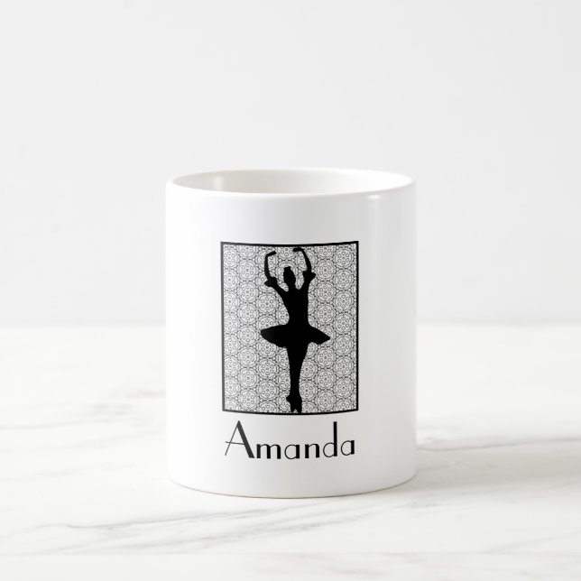 Mug Ballerina Silhouette sur un Motif de mandala du co (Centre)