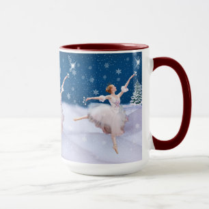 Mug Ballerine de la Reine de neige, étoile, flocons de