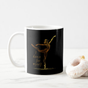 Mug Ballerine en ligne d'art dorée - Je danse pour moi