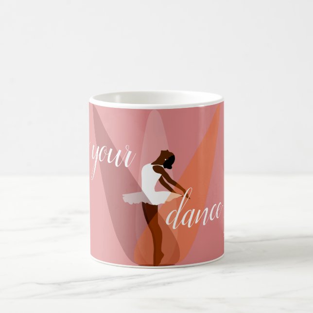 Mug Ballerine noire, danseuse de ballet rose noir (Centre)