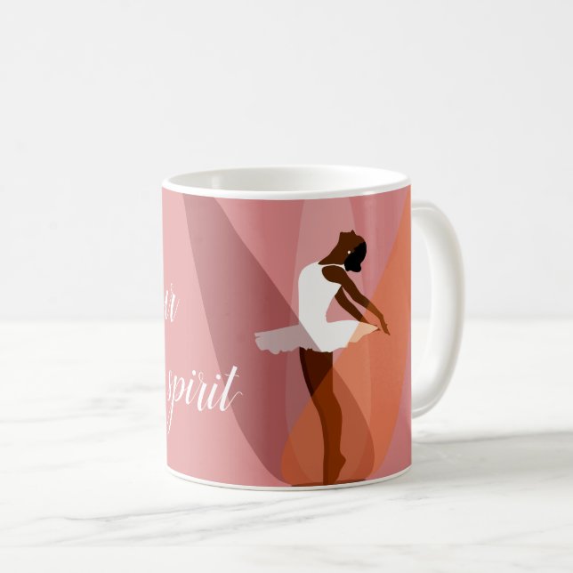 Mug Ballerine noire, danseuse de ballet rose noir (Devant droit)