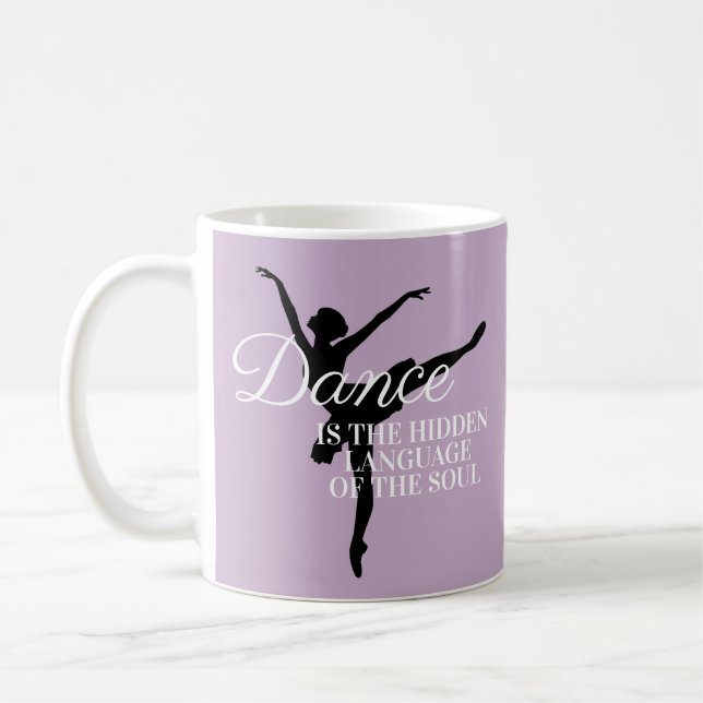 Mug Ballerine silhouette danse citation douce violette (Gauche)
