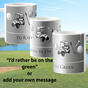 Mug Balles de golf et chariot argentés amusants avec m