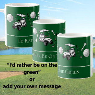 Mug Balles de golf et chariot vert amusant avec messag