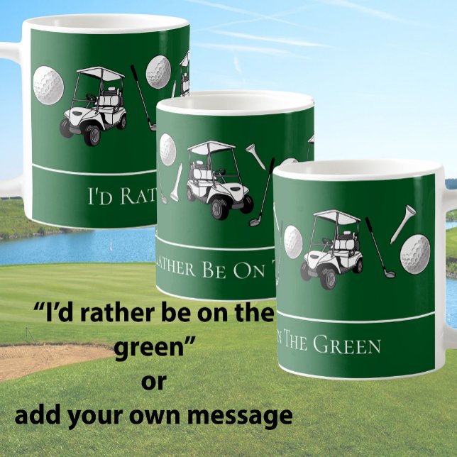 Mug Balles de golf et chariot vert amusant avec messag (Créateur téléchargé)