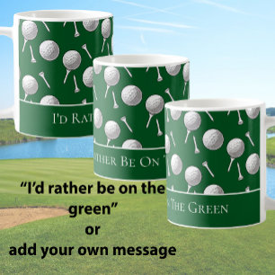 Mug Balles de golf et tées vertes amusants Message per