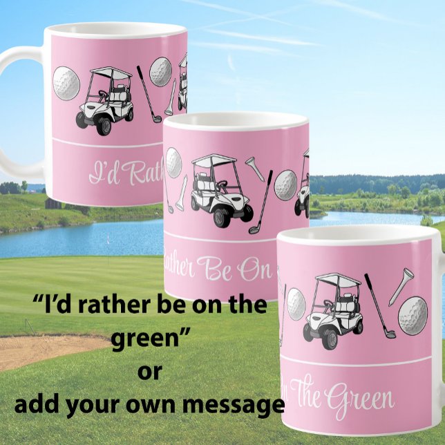 Mug Balles de golf roses amusantes et monogramme perso (Créateur téléchargé)