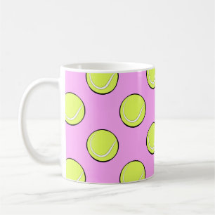 Mug Balles de tennis motif sans couture sur fond rose